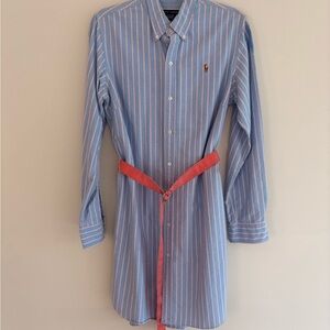 Ralph Lauren Striped Blue and Pink Dress Shirt